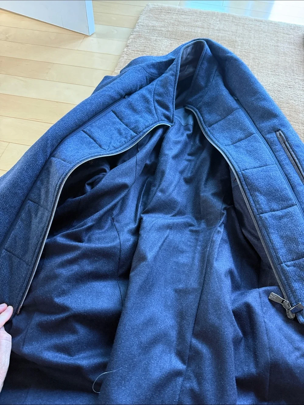 Corneliani Navy Blue Wool Pea Coat